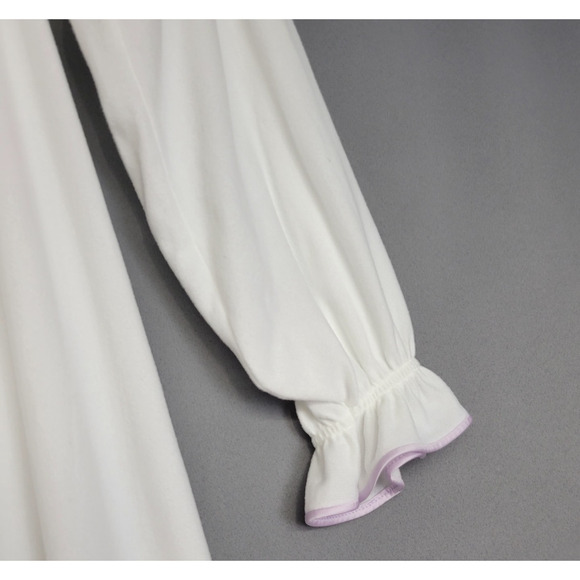 Vintage Miss Elaine Victorian Nightgown Womens S White Fleece Quilt Embroidered - Picture 4 of 12